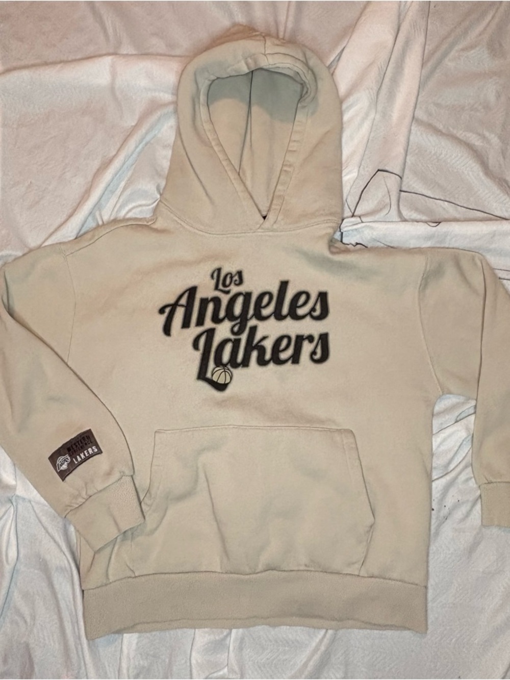 Kids Los Angeles Lakers Cream Hoodie Sweatshirt size 11-12
